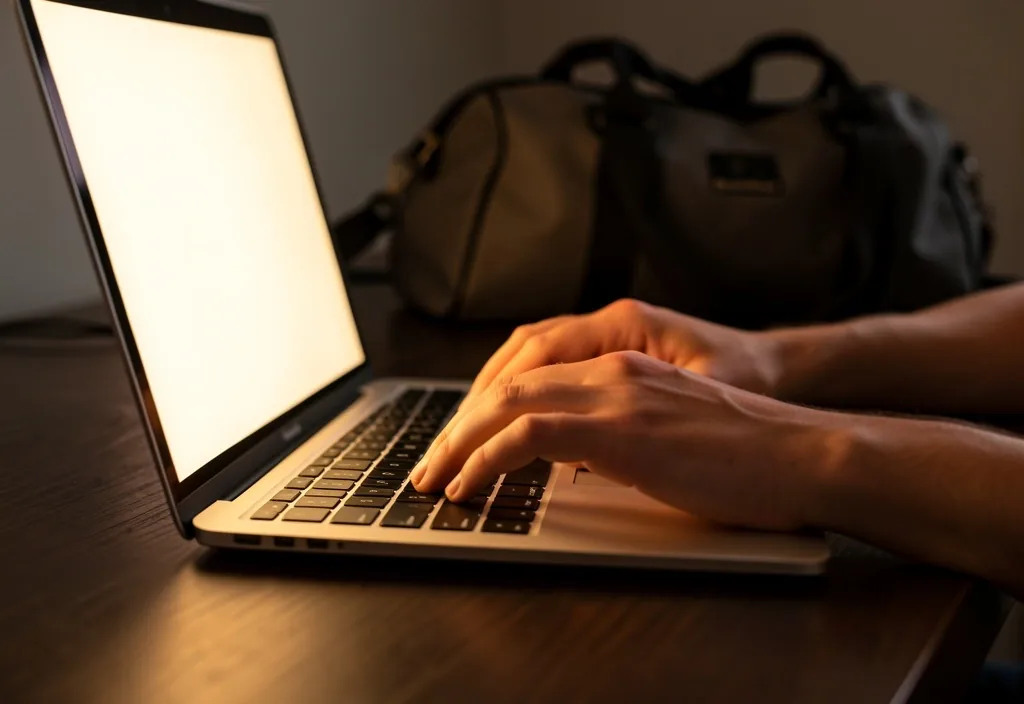 Lecture d'un blog fitness sur un ordinateur