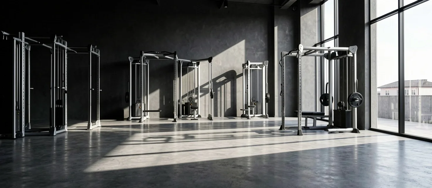 Espace d'entraînement moderne éclairé par la lumière du jour